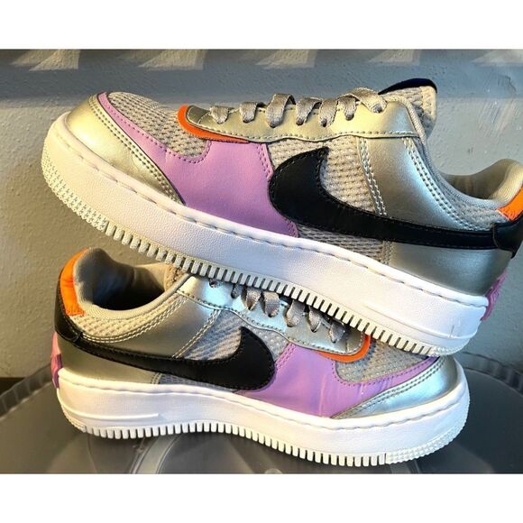 Nike Women's AF1 Shadow Metallic Silver Racer Blue CW6030 Size 6 - Picture 8 of 11